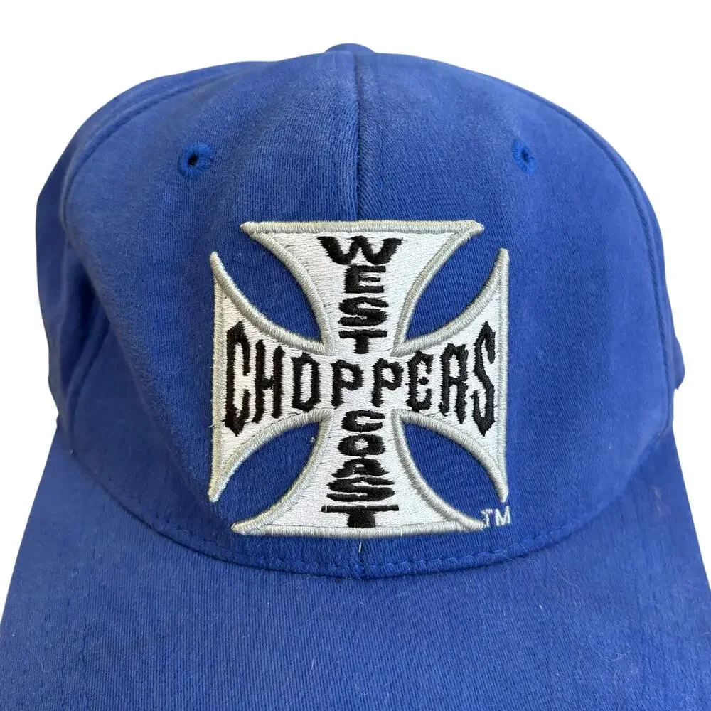 West Coast Choppers Blue‎ Vintage Fitted Hat Cap Choppers For Life FlexFit OSFM